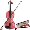44 Full Size Pink Violin with Rosin, Bow & Carry Case for Beginners, Musical Instruments