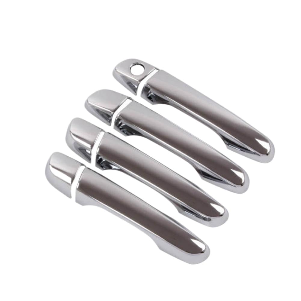 Hoping Carbon Fiber Door Handle Cover Molding Catch Garnish Overlay Cap Compatible with Ix25 2015 2016 2017 2018 2019(Silver Handle)