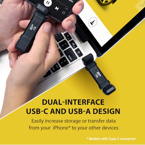 Image of SP Silicon Power DS72 1TB USB Flash Drive, USB 3.2 Gen 2 Dual Connector, R /W Up to 1,050 /850 MB /s, Portable Flip Cap Memory Stick (SP001TBUC3S72VPK)