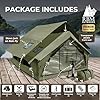 RBM Outdoors Inflatable Canvas Camping Tents with Stove Jack Air Beam Blow Up Family Camping Tent for 26 People, Fast Setup Shelter with Hand Pump