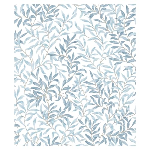 NuWallpaper Cloud Blue Terrace Vines Peel and Stick Wallpaper, NUS6100