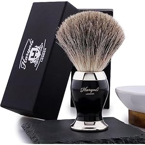 Haryali London Shaving Brush – Pure Badger Hair Shaving Brush – Luxury Shaving Brush for Men – Exfoliating Natural Bristles