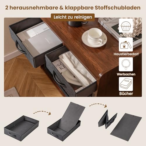 GOPLUS Hundekäfig, Hundebox mit 2 Stoff-Schubladen, abschließbare Tür, Hundehütte Indoor, Tierkäfig Haustierkäfig für Kleine und Mittelgroße Hunde, 62x49,5x63cm