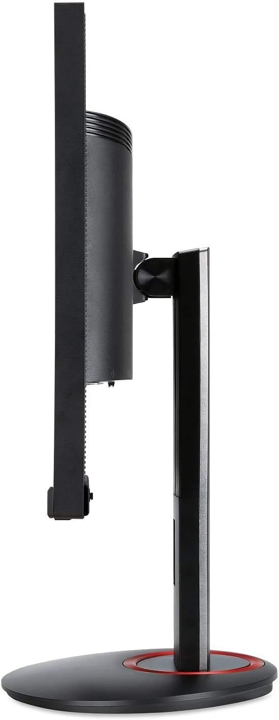 جانب view of the Acer XF270H Bbmiiprx monitor, showing its adjustable stand.