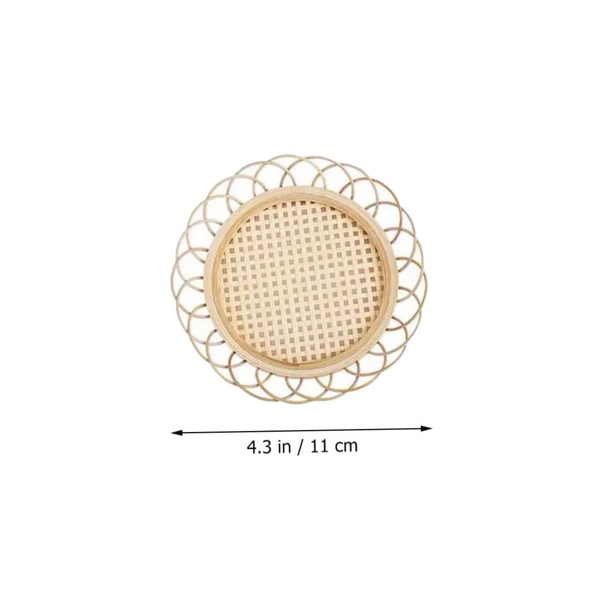 OUNONA Posavasos De Bambú Antideslizantes para Tazas Y Bebidas Alfombrillas Decorativas De Cocina Y Hotel Aislantes Y Elegantes 3 Piezas X 4
