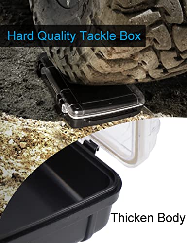 Hlotmeky Waterproof Dry Box Case Watertight Storage Containers For Kayaking & Boating Floating Fishing Tackle Tray Boxes (Black) #TOP4