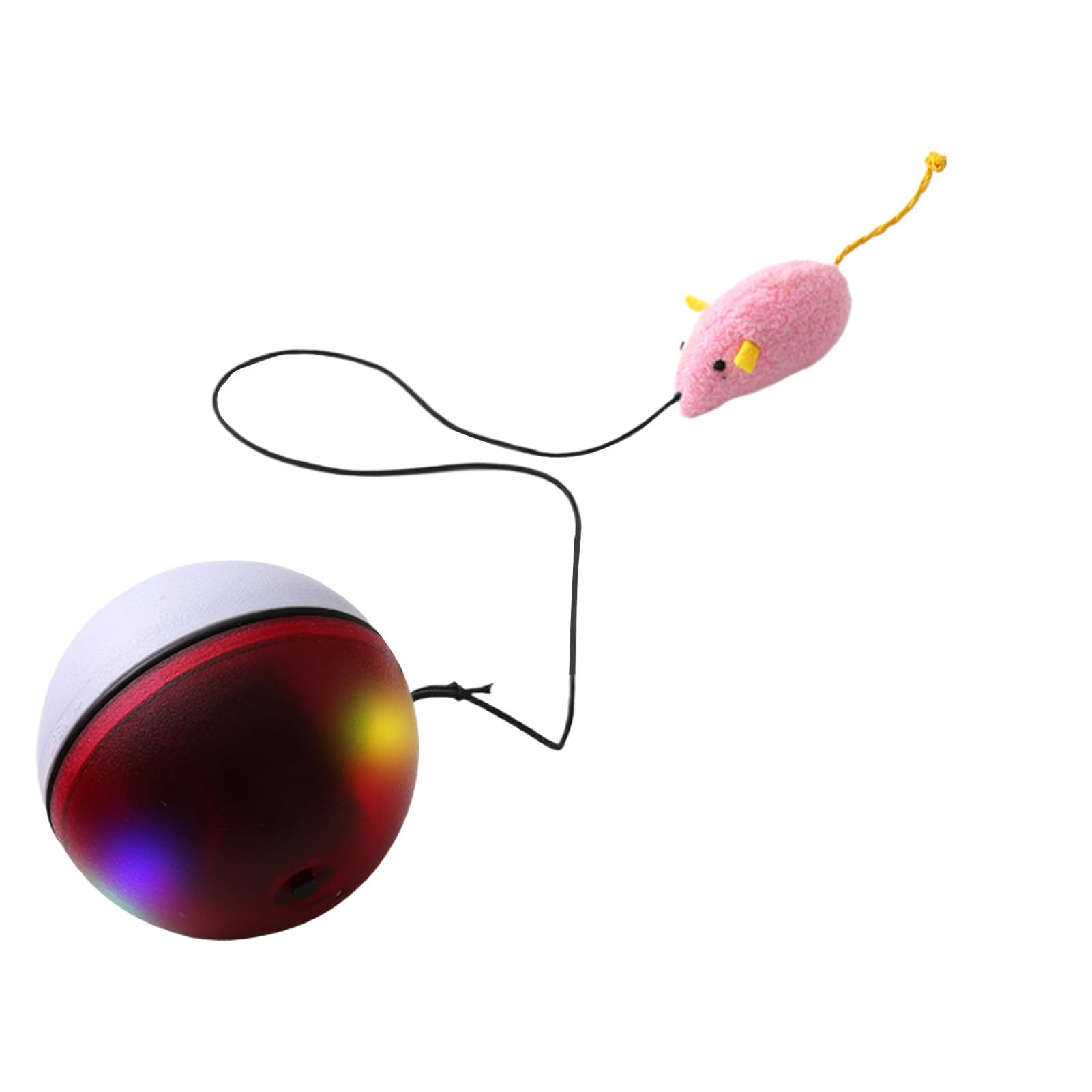 Pelota interactiva para gatos con rodillo móvil inteligente de polímero y luces LED divertidas