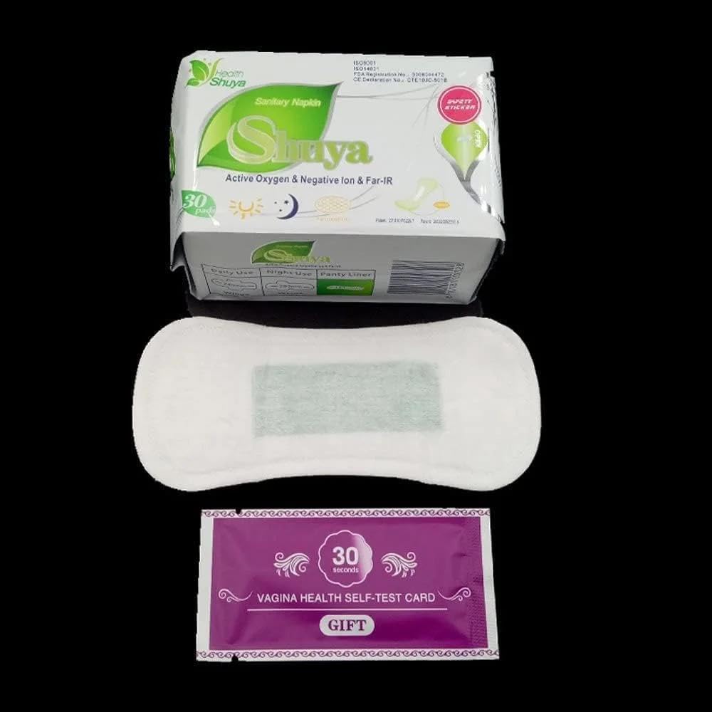 SHUYA - Juego de 10 compresas sanitarias suaves y transpirables de anión y forros de bragas