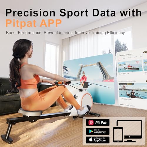 Superun Rowing Machine for Home Gym - rowing Machine with 32 Levels Quiet Magnetic Resistance, Cardio Rowing Machine with LCD Display APP Compatible - Image 4