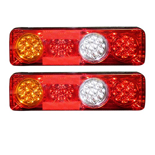 flexzon Pair 12v Led Rear Tail Lights Lamp 6 Function Trailer Caravan Truck Lorry 36 Led