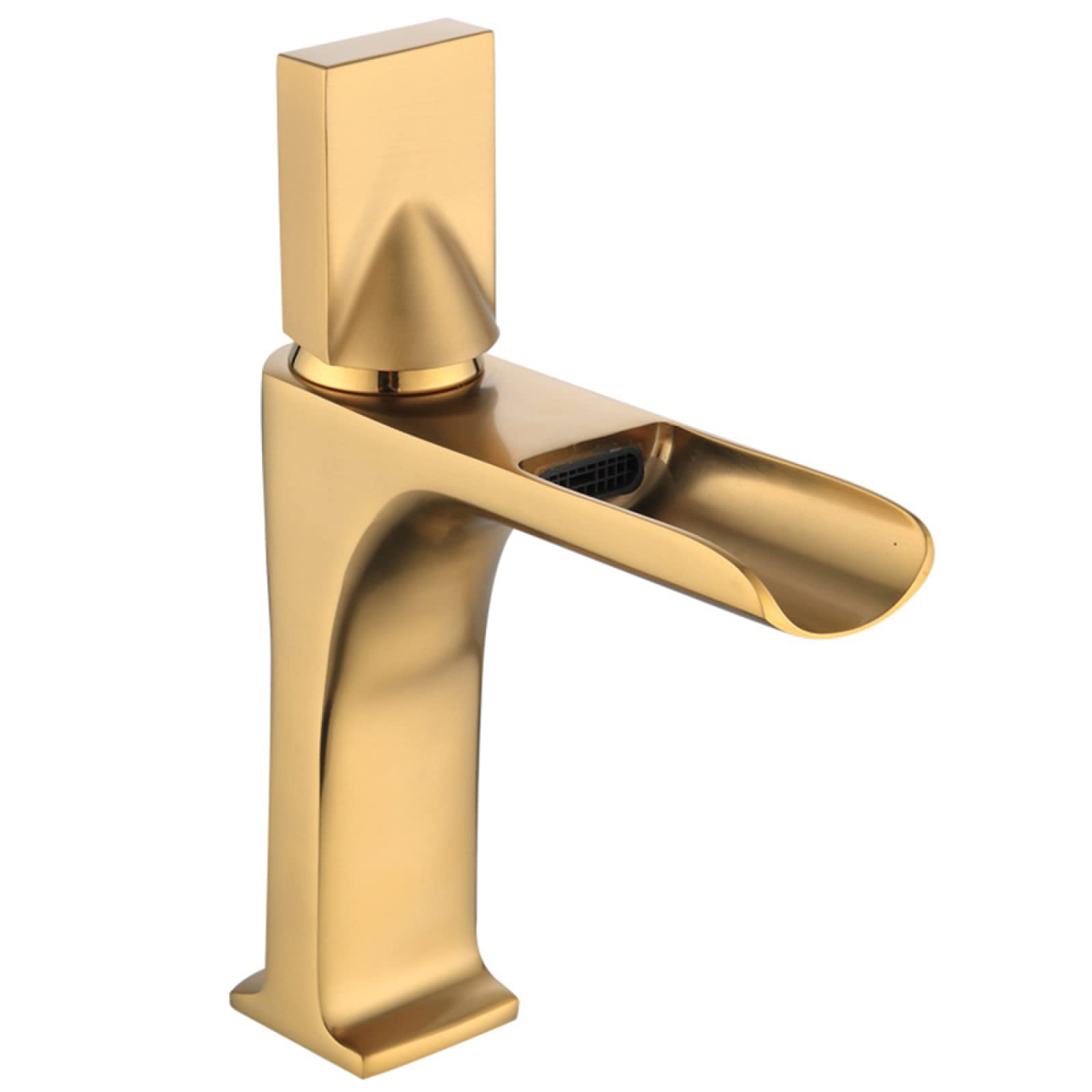 Robinet de salle de bain à bec cascade mitigeur en laiton pour vasque moderne