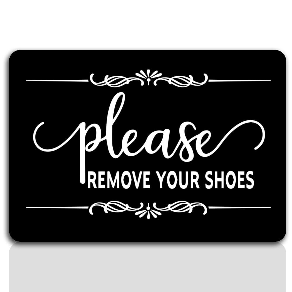 SSP16 Black Acrylic No Shoes Sign - 5 x 3.5 in, Perfect for Home, Offices, Restaurants, Hotels