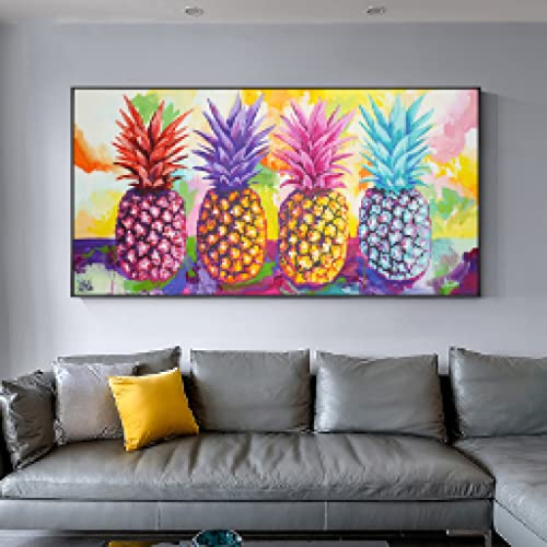 Impression Sur Toile Ananas et Fruits Décoration Murale Chic