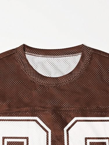 GORGLITTER Men's Jersey Shirts Oversized Baggy Mesh Graphic Crew Neck Short Sleeve Streetwear Tee Loose Tops3