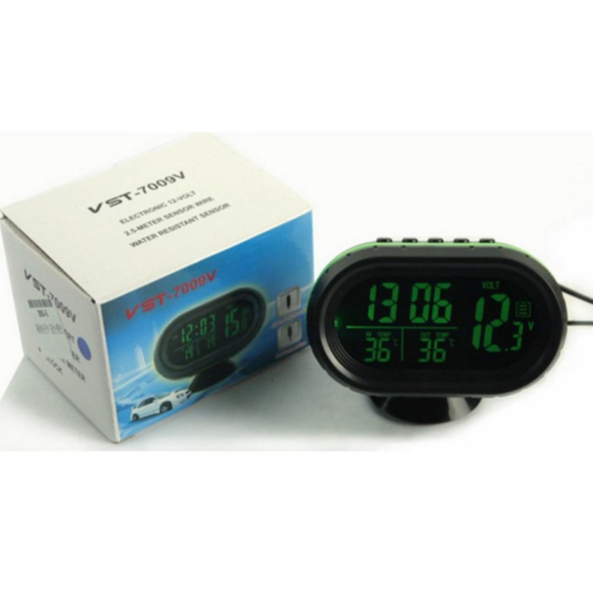 SOLUSTRE 3 Piezas De Reloj Digital Para Coche Reloj Automático Reloj Para Salpicadero De Coche Reloj Digital Medidor De Voltaje De Batería Reloj Para Coche Reloj Para