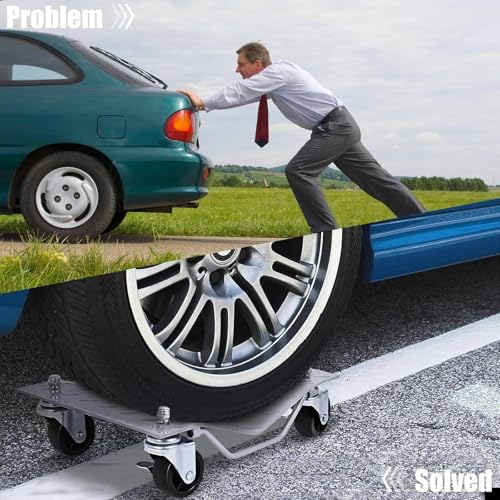 Carretilla de rueda de coche resistente con ruedas giratorias para mover coches, camiones, remolques, motocicletas y barcos