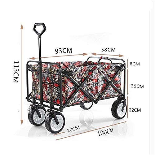 CCYENG Outdoor-Klappwagen, Gartenwagen, Faltbarer Wagen, zusammenklappbarer Wagen für Camping, Reisen, Strand, perfekt für Festivals, Camping – Bild 7