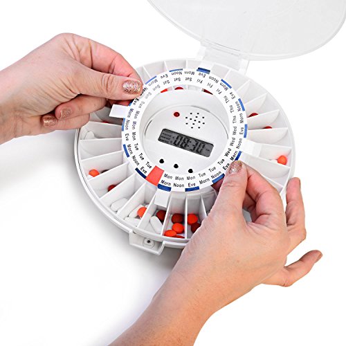 LiveFine Automatic Pill Dispenser, 28-Day Electronic Medication Organizer with Alarm Reminders, Flashing Light and Safety Lock - Dispenses Prescriptions Up to 6 Times Per Day - Clear Lid - Thumbnail 6
