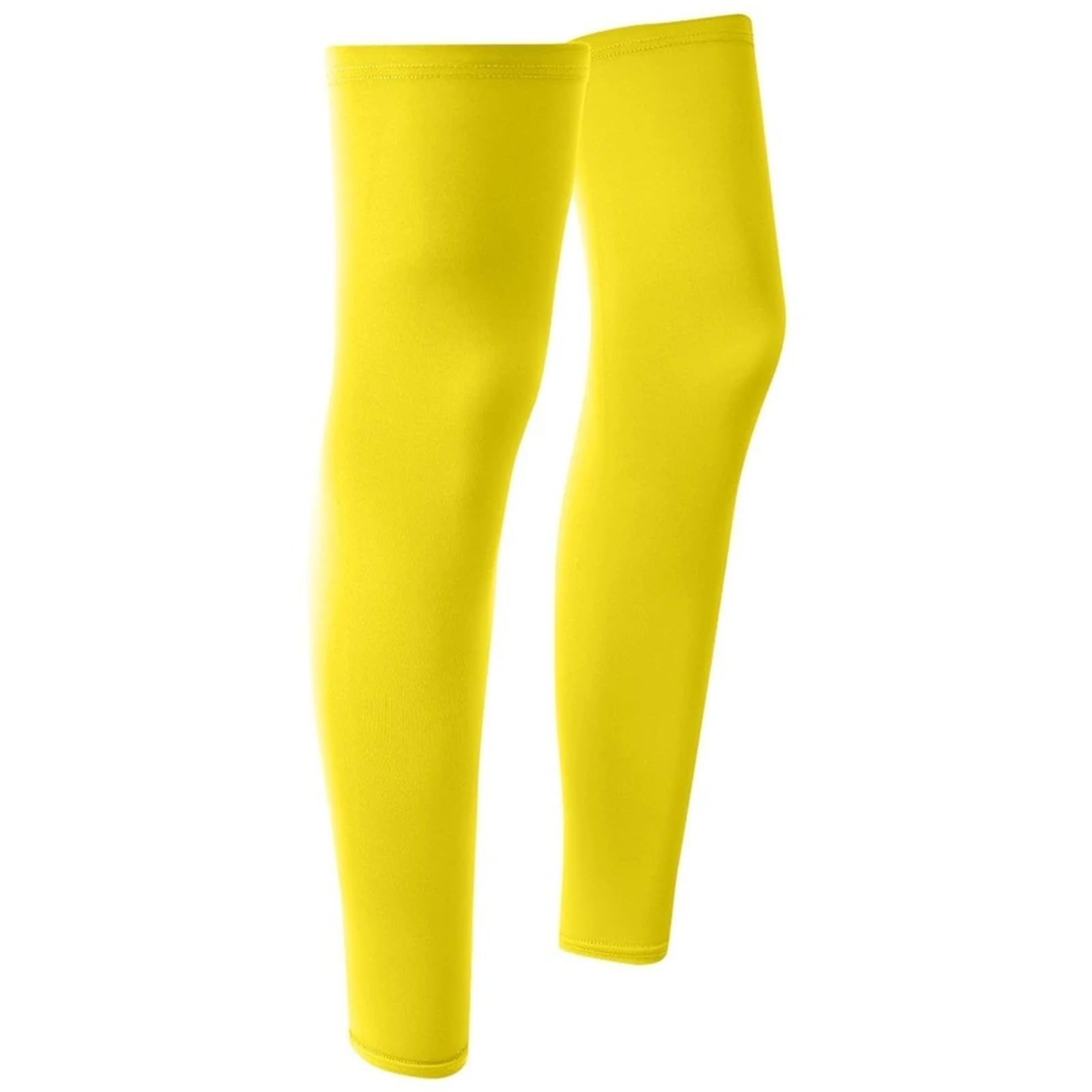 BYQADFT 1 Pair Summer Running Cycling Legs Sleeve Ice Silk Protection Compression Non-Slip Leg Warmer Cooling Sport Gear(Yellow)