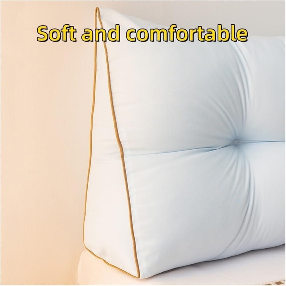 Light Blue Twin XL Headboard Pillow for Dorm Room, Removable Daybed Cushion with Side Pockets, 60x45x15cm - Perfect for College Students and Cozy Sleep Solutions (Light Blue 60x45x