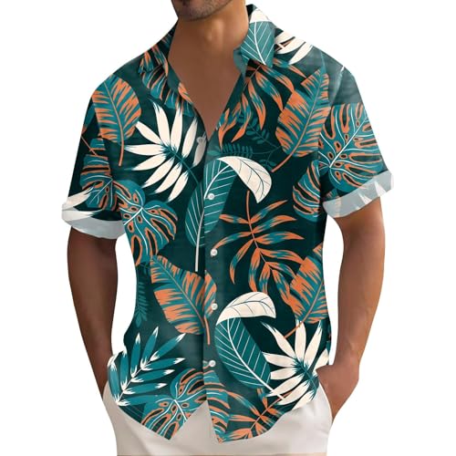 Hawaiian Shirt Cheap Men Short Sleeve Hawaiian Shirts Short Sleeve Unisex Hawaii Beach Hawaii Flowers Vacation, verde, 3XL Hawaiian Shirt Cheap Men Short Sleeve Hawaiian Shirts Short Sleeve Unisex Hawaii Beach Hawaii Flowers Vacation, verde, 3XL