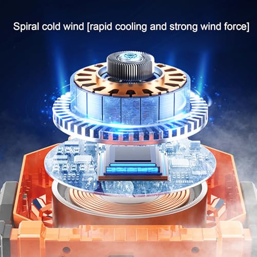 Fan de camping, fan de camping rechargeable | Ventilateur de refroidissement portable de tente,5400mAh Battre à batterie de souffle à air réglable rotatif avec lanterne pour chambre de tente intérieur – Image 6