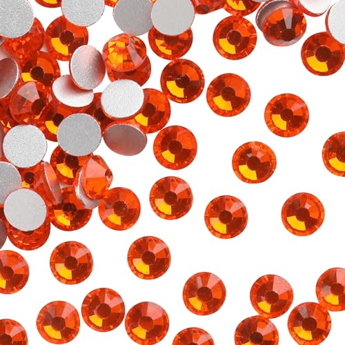Image of Jollin Glue Fix Crystal Flatback Rhinestones Glass Diamantes Gems for Crafting Nail Art Crafts Decorations Clothes Shoes 1.6mm (ss4 2880pcs, Lt Siam)