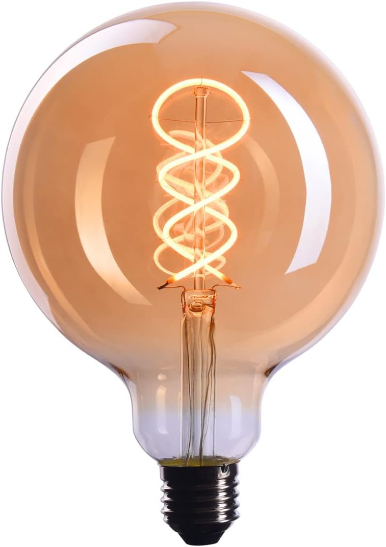 CROWN LED Edison Light Bulb E27 Socket | Dimmable, 4 W, 1800 K Warm White, 230 V, EL20 | Antique Filament Lighting in Retro Vintage Industrial Look | EU Energy Class: G