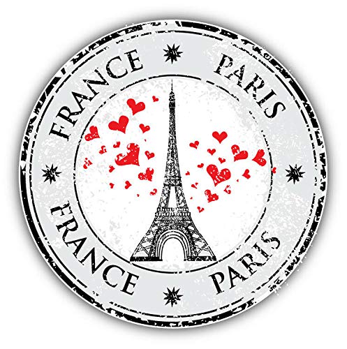 France Paris Grunge Stamp Round Metal 0.75" Lapel Pin Hat Shirt Pin Tie Tack Pinback2