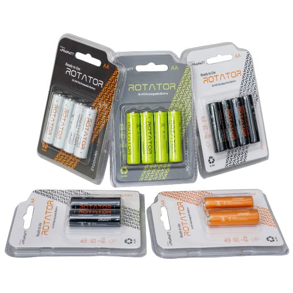 Image of VHC APRAMATT Rechargeable AA 3300mAh (4Pcs Batteries) Pre-Charged, Ready to Use Battery