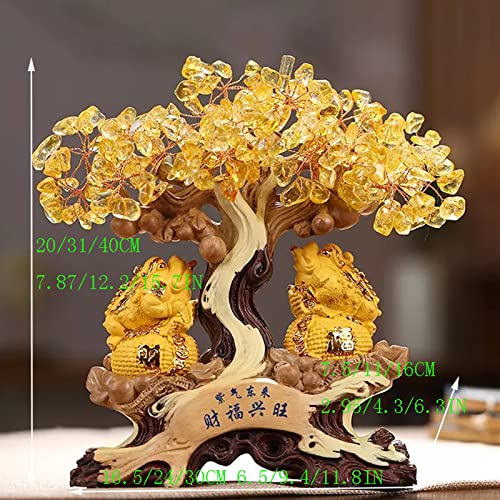 Geldboom Bonsai Kristallen Geldboom Gouden Cicada Beeldje Decoratie voor Tafeldecoratie Thuiskantoor Winkel, Beste Housewarming Felicitatie Cadeau Kristallen Boom - Afbeelding 3