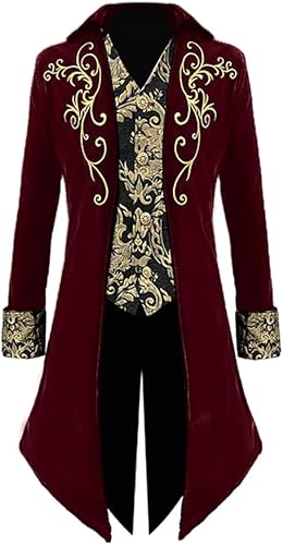 Apocrypha - Chaqueta estilo medieval para hombre, steampunk victoriano, príncipe, abrigo tipo frac