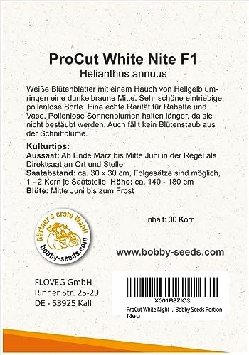 ProCut White Night F1 Sonnenblumensamen von Bobby-Seeds Portion