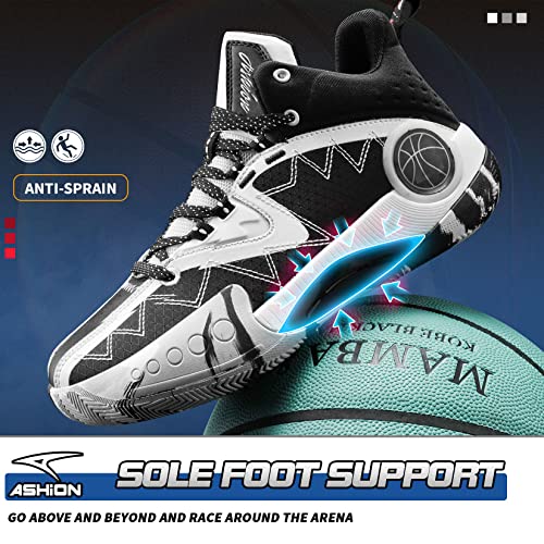 Ashion Boys Shoes Youth Air Cushion Sneakers Kids Basketball Running Sport Shoes Girls Mid Top School Training Shoes thumb #3