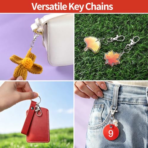 Image of LEOBRO 70PCS Lobster Claw Clasps and Key Rings, 35PCS Keychains Clips and 35PCS Key Chain Ring, Keychain Making kit for Key Chain, Jewelry Making, Art Crafts, Silver