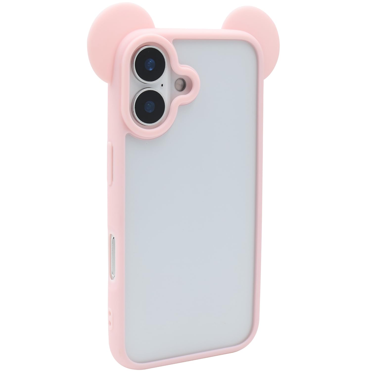 MC Fashion for iPhone 16 Case Cute Cartoon 3D Mouse Ears Transparent Hard PC Case for Women Girls