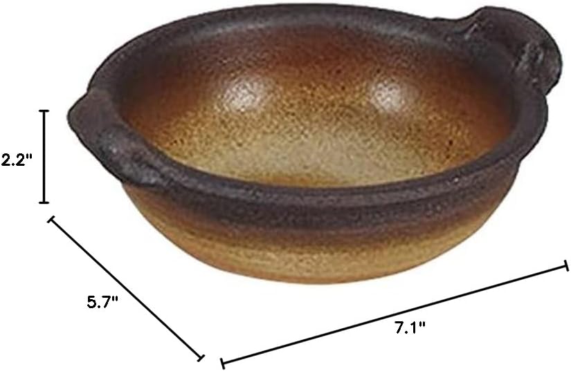 Set of 10 Western Pottery Single Item, Round Bottom Gratin with Danko Ears (Heat Resistant), 5.7 x 7.1 x 2.2 inches (14.5 x 18 x 5.5 cm), 11.2 fl oz (310 cc), Heat Resistant, Restaurant, Commercial Use, Tableware