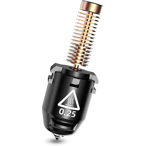 FLASHFORGE Adventurer 5M Nozzle Assembly, 32mm³/s High Flow, 35S Fast-Heat 200℃, 3S Quick-Release 3D Printer Copper Steel Nozzle Parts for AD5M/ AD5M Pro (0.25mm)