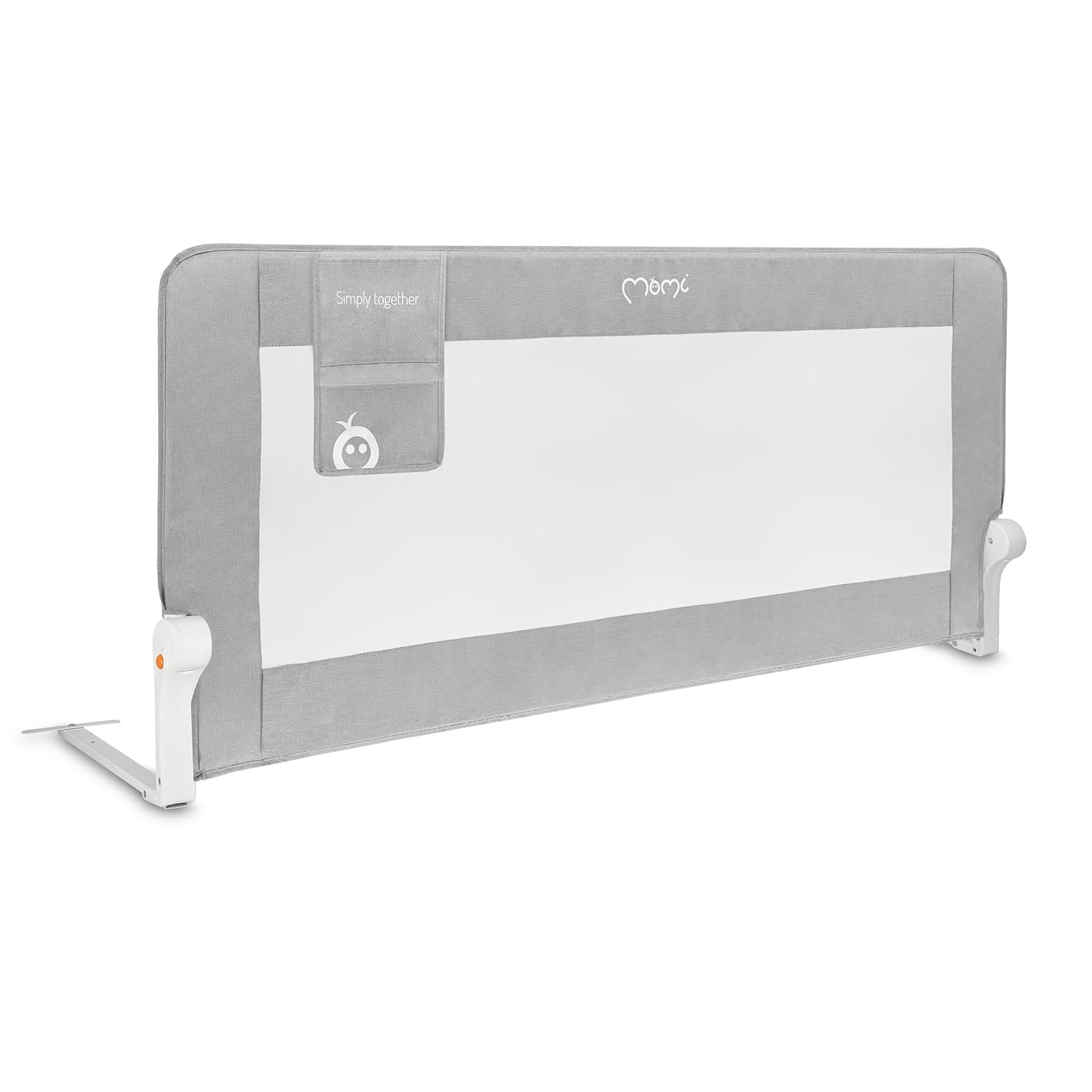 Momi Lexi Plus XL Barrera de Seguridad para cunas de bebé y Camas de niño de 18 Meses a 5 años, Barrera 150x66x36 cm para colchones de hasta 35 cm, Plegable 180°, Funda Lavable