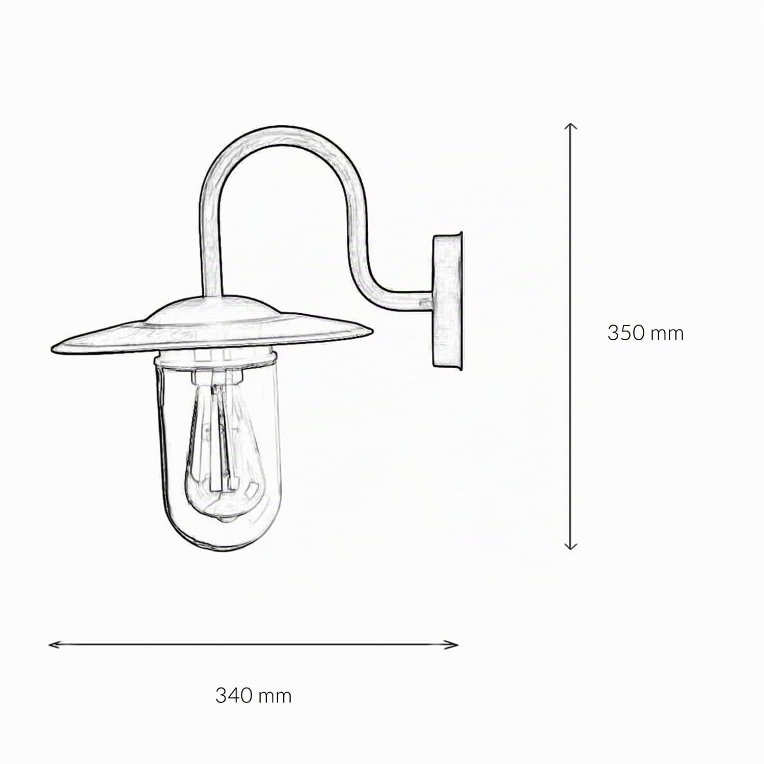 Licht-Erlebnisse Außenwandleuchte Metall Glas in Anthrazit IP44 Outdoor Garten T:34 cm E27 wetterfest Maritime Außenlampe Terrasse GÖTEBORG