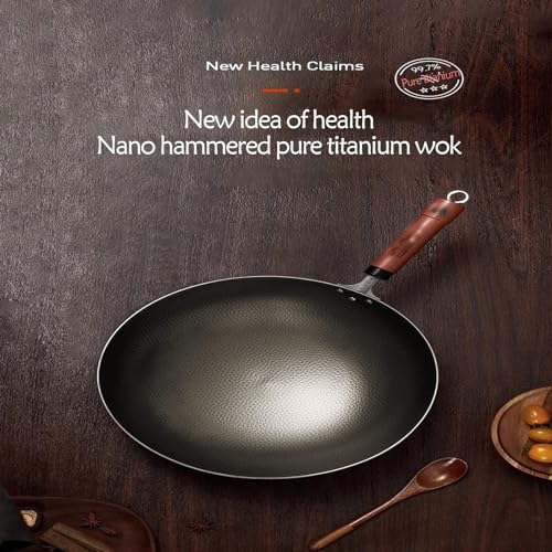 Wok ultraligero de titanio antiadherente con tapa miniatura 3