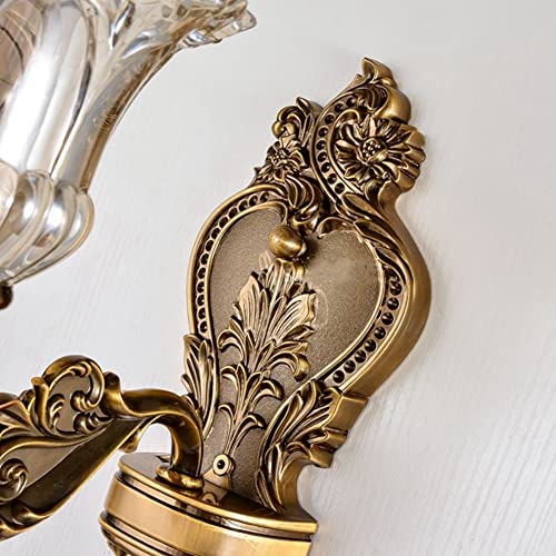 Antique Brass Wall Sconce Ottoson Vintage Floral Wall Mount Lamp With Beveled Crystal Shade Gold 2 Heads Retro Sconce Lighting For Living Room Bedroom Corridor Ot445622 #TOP5