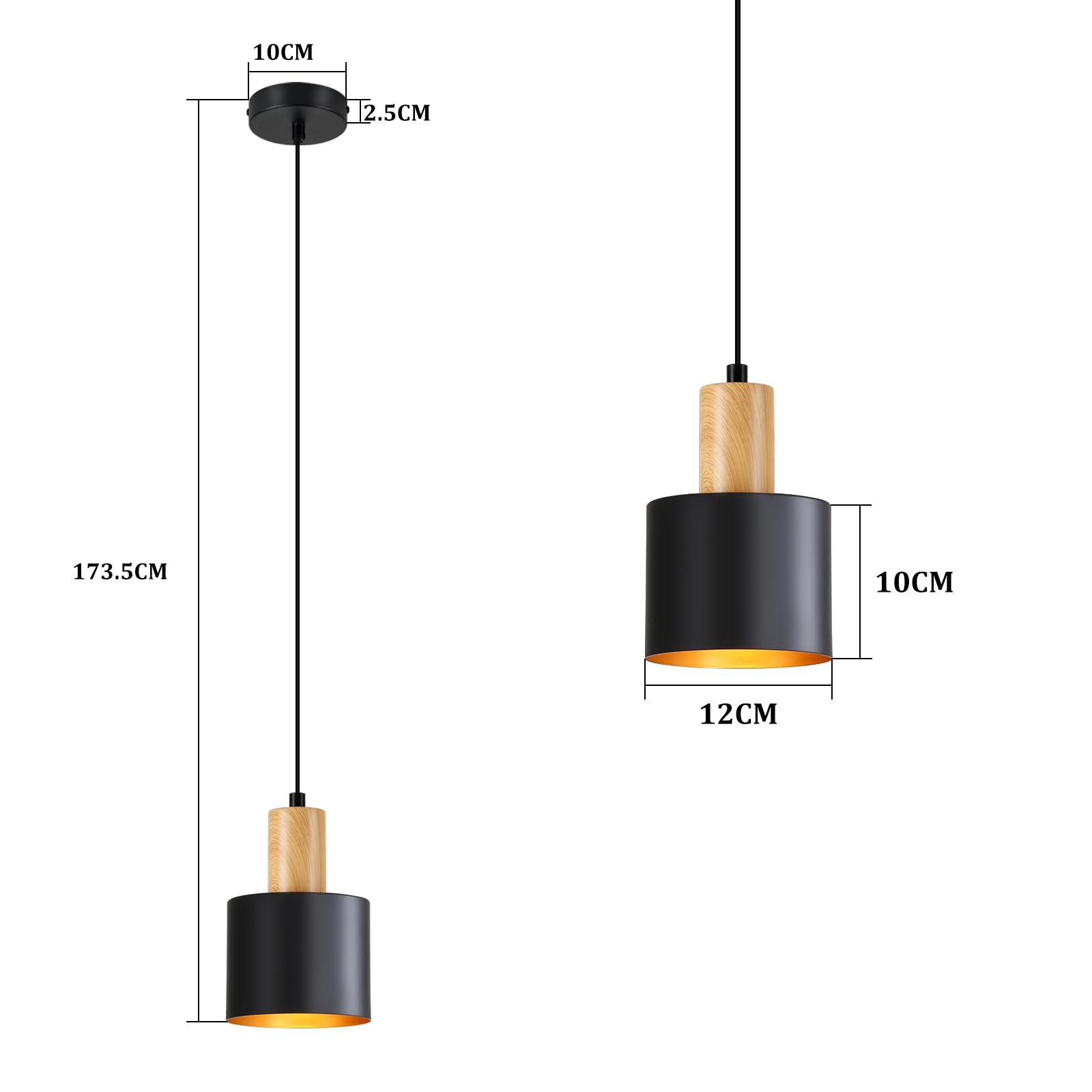 Retro Lampa Wisząca E27 Czarna - Podwieszany Wiszący żyrandol do Stółu jadalni sypialni Kuchni Wyspy, bez Żarówki