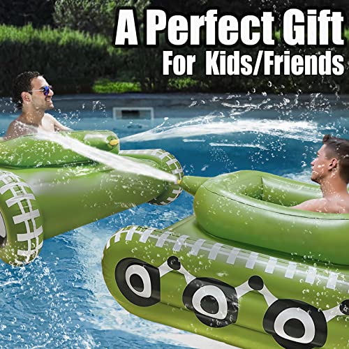 [Upgrade Version] Largest Inflatable Tank Pool Floats - Pool Toys With Action Water Gun For Adults Kids Ages 8-12 And Family Floaties Adult Size #TOP4
