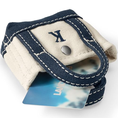 Lands' End Tote Micro Canvas Natural Navy miniatura 2