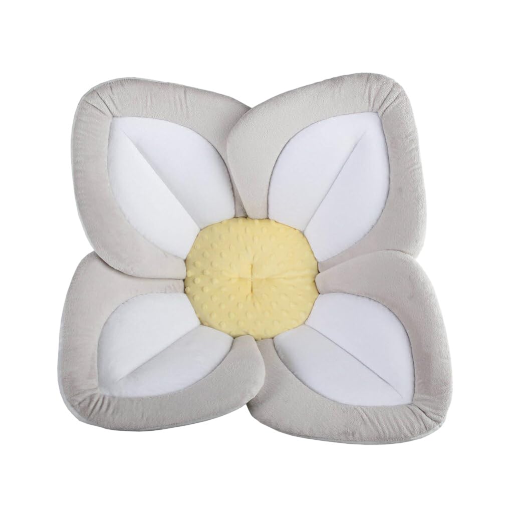 Fleur de Bain pour bébé Offre Une expérience de Bain sûre et relaxante Tissu siège de Bain pour bébé Tapis de siège en Maille Coussin de Baignoire, Côté Gris, 80cm