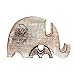Eximious India Wooden Desk Organizer - Elephant Pen Cup/Eyeglass Stand/Name Card Holder/Mobile Holder, White, 7 x 3 x 4.75 inches