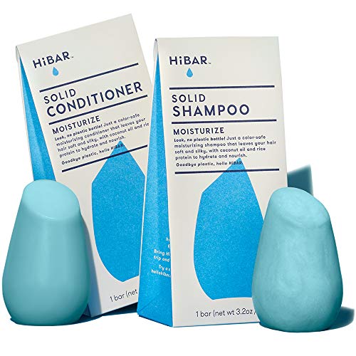 HiBAR Plastic-Free Shampoo Bar & Conditioner Bar - Moisturize for Dry Hair |