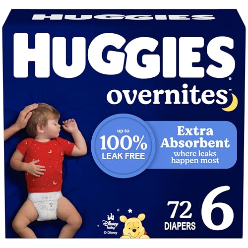 Huggies Size 6 Overnites Baby Diapers: Overnight Diapers, Size 6 (35+ lbs),...