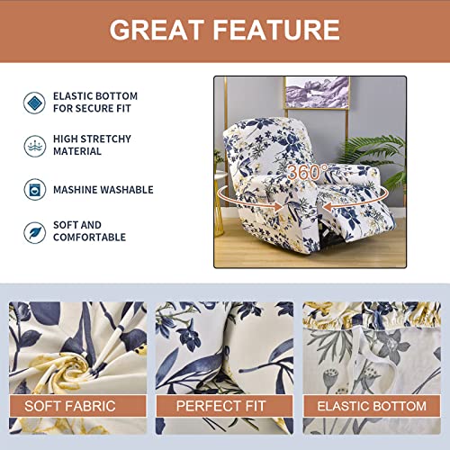 Image of Eco-Ancheng Recliner Slipcovers 4-Pieces Lazyboy Recliner Covers Recliner Couch Covers Recliner Chair Cover Non Slip Reclining Slipcovers with Storage Pockets Furniture Protector for Living Room